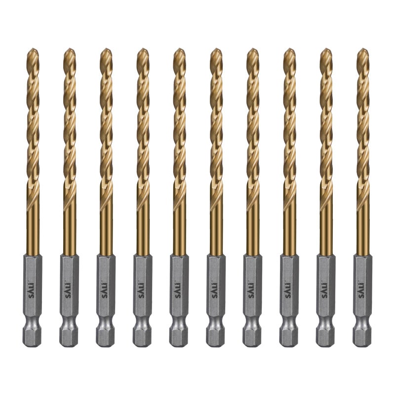 SALI Cobalt Drill Bit Set,10 Pack 3/16 Inch High Speed Steel Hex Shank Jobber Drill Bits, for Hardwood, Aluminum,Metal,Copper,Alloyed Steel - Image 1